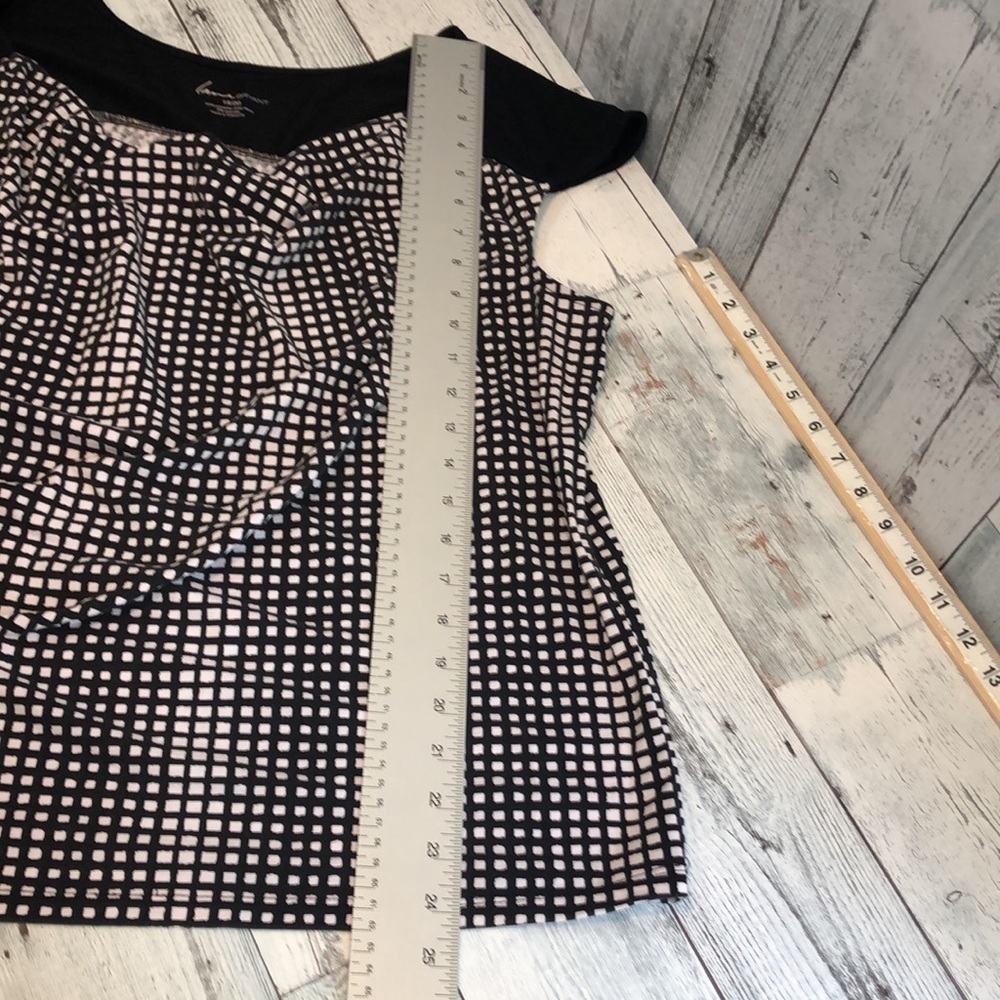 Lane Bryant Slouch Neckline Checkered Blouse 18/20 - Picture 7 of 7